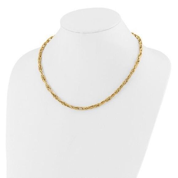 10K Polished Fancy Link Necklace: A Stylish and Versatile Accessory by Leslies - Picture 3 of 5